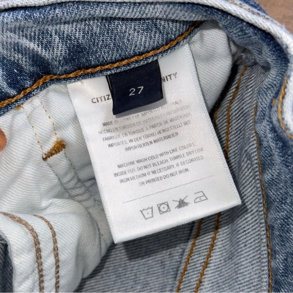Citizens of Humanity Sabine Jeans 27 torn straight leg high rise button fly blue - Picture 9 of 12